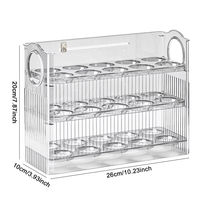 30 Grids Egg Storage Box Refrigerator Organizer Food Containers Multi-Layer Egg Tray Egg Holder Dispenser Kitchen Storage Box