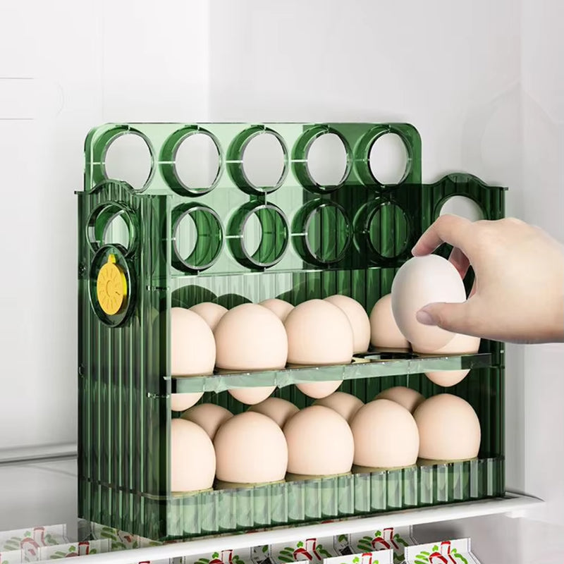 30 Grids Egg Storage Box Refrigerator Organizer Food Containers Multi-Layer Egg Tray Egg Holder Dispenser Kitchen Storage Box