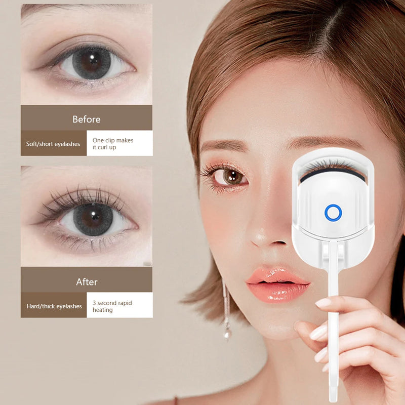 Electric Heated Eyelash Curler Eyelashes Curls Thermal Eyelash Curler USB Rechargeable Mini Long Lasting Makeup Tool Beauty Tool