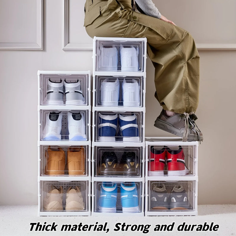 Multi Layers Shoes Box Foldable Transparent Sneaker Shoe Storage Organizers  