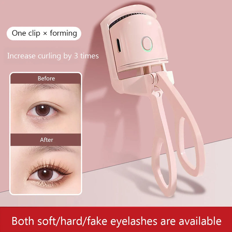 Electric Heated Eyelash Curler Eyelashes Curls Thermal Eyelash Curler USB Rechargeable Mini Long Lasting Makeup Tool Beauty Tool