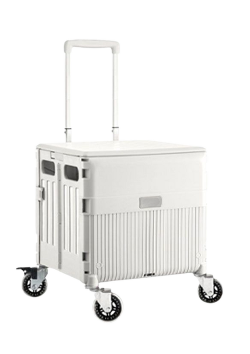 EZ SELECT Versatile Foldable Storage Cart with Magnetic Lid and Wheels