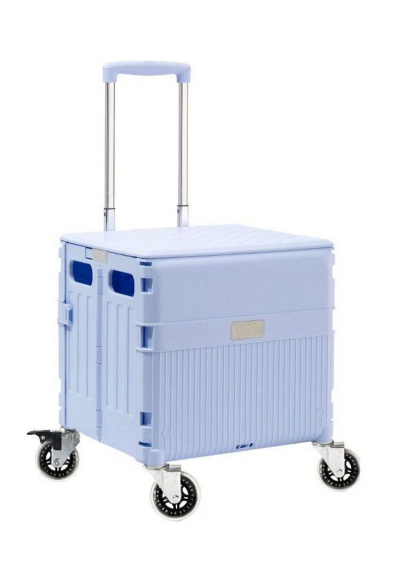 EZ SELECT Versatile Foldable Storage Cart with Magnetic Lid and Wheels