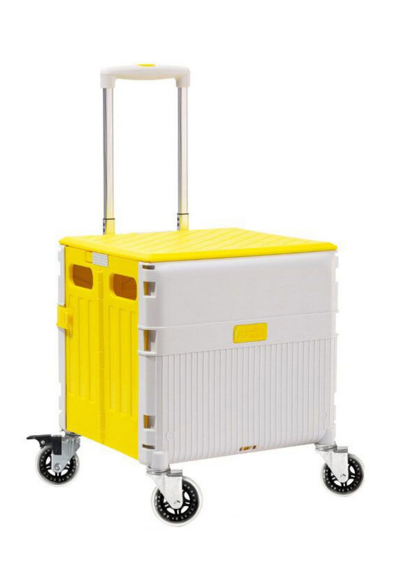 EZ SELECT Versatile Foldable Storage Cart with Magnetic Lid and Wheels