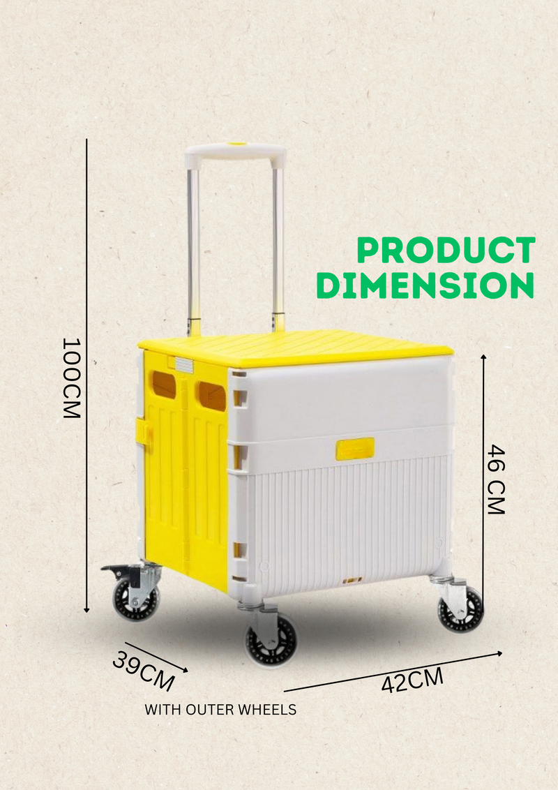 EZ SELECT Versatile Foldable Storage Cart with Magnetic Lid and Wheels