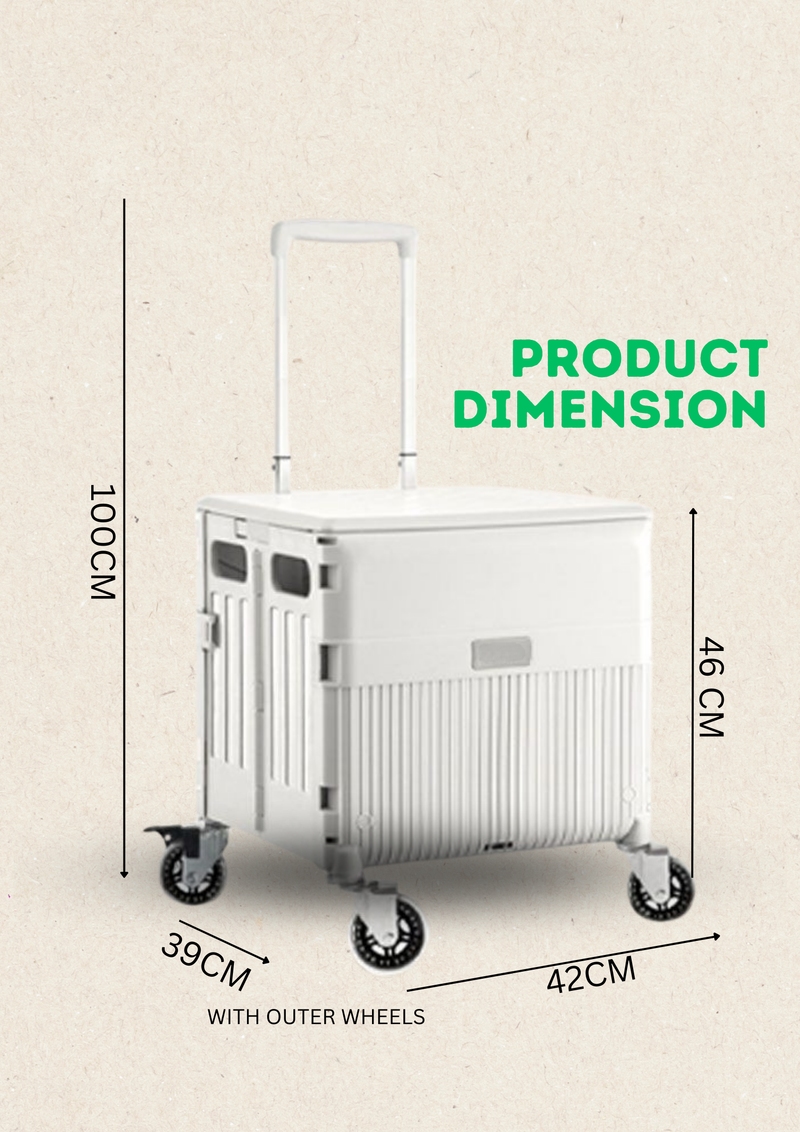 EZ SELECT Versatile Foldable Storage Cart with Magnetic Lid and Wheels