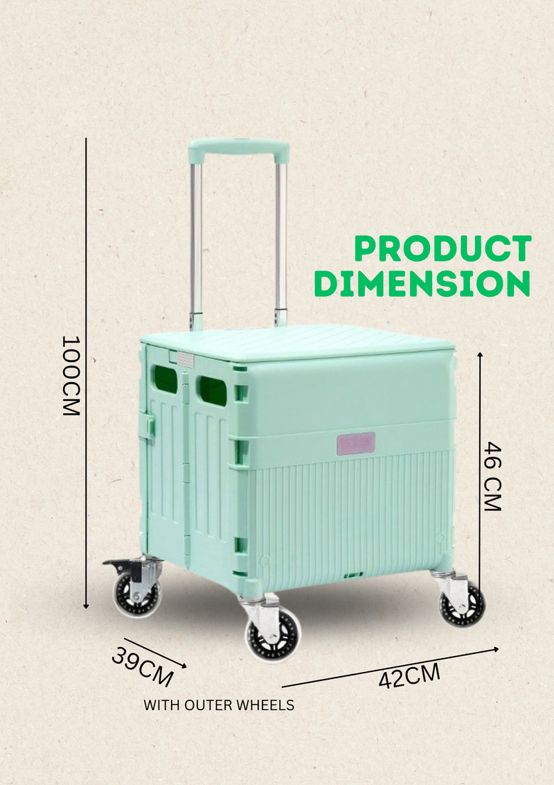 EZ SELECT Versatile Foldable Storage Cart with Magnetic Lid and Wheels