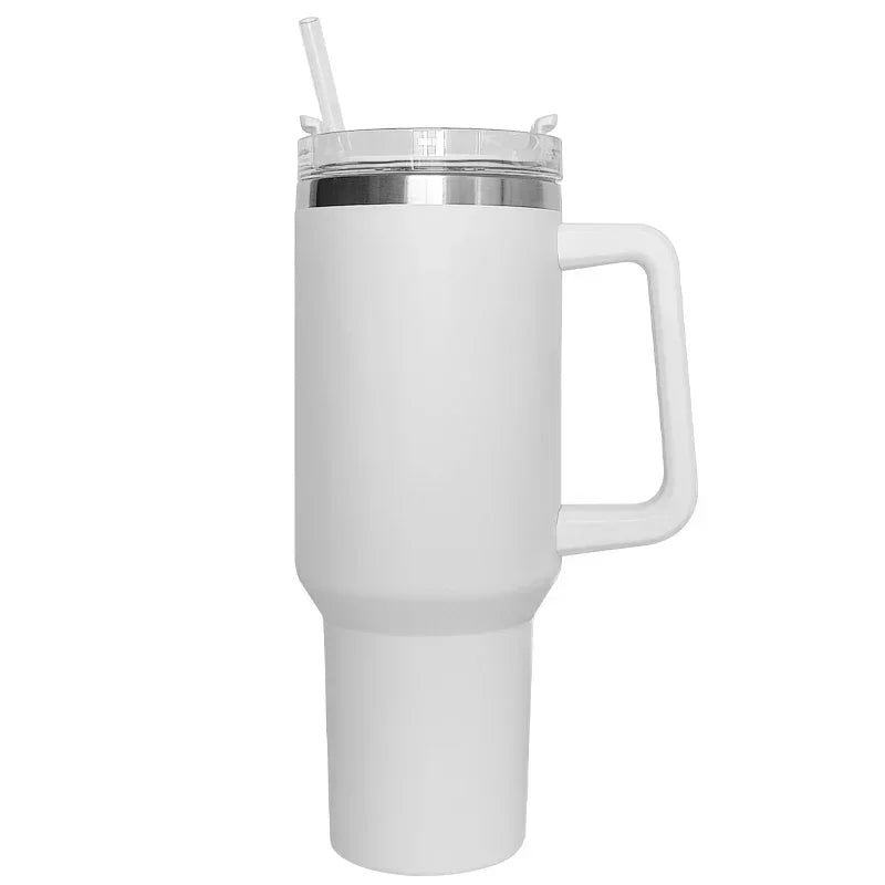 40Oz Mug Tumbler with Handle Insulated Tumbler with Lids Straw Stainless Steel Coffee Tumbler Termos Cup for Travel Thermal Mug