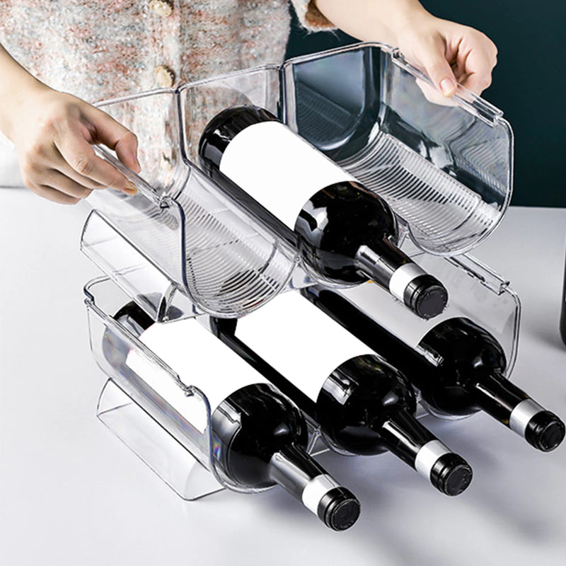 2Pcs/Set Wine and Water Bottle Holder Rack Wine Bottle Display Stand for Refrigerator Home Pantry Countertops Cabinet Organizer