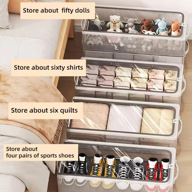 1PC Shoe Organizer Household Folding Large Capacity Space Saving Underbed Storage Organize Dustproof Shoe Box