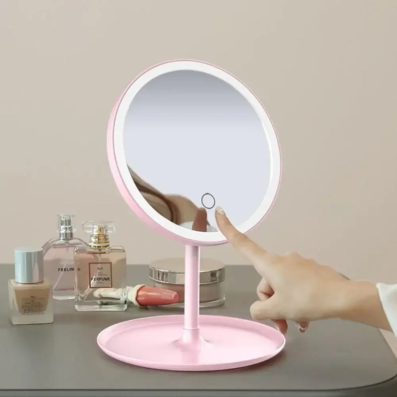 3 Modes Makeup Mirror with Light LED Daylight Vanity Mirror Storage Base Mirror with Light 