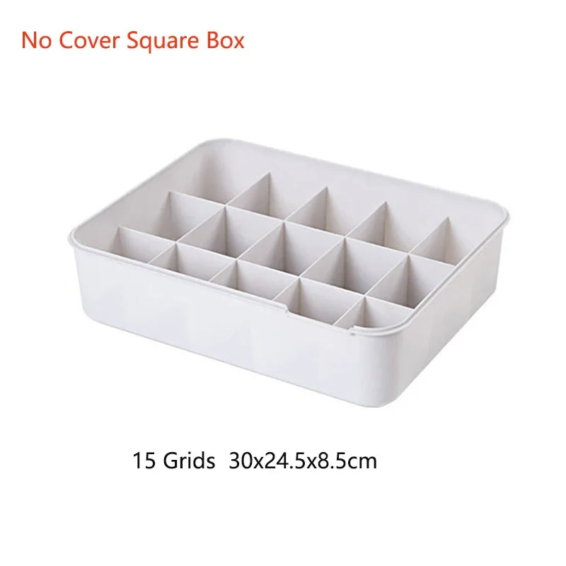 15 Grid Plastic Underwear Storage Box with Mark Closet Organizer Drawer