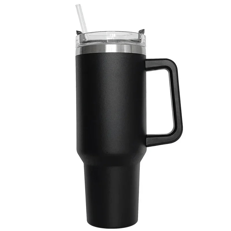 40Oz Mug Tumbler with Handle Insulated Tumbler with Lids Straw Stainless Steel Coffee Tumbler Termos Cup for Travel Thermal Mug