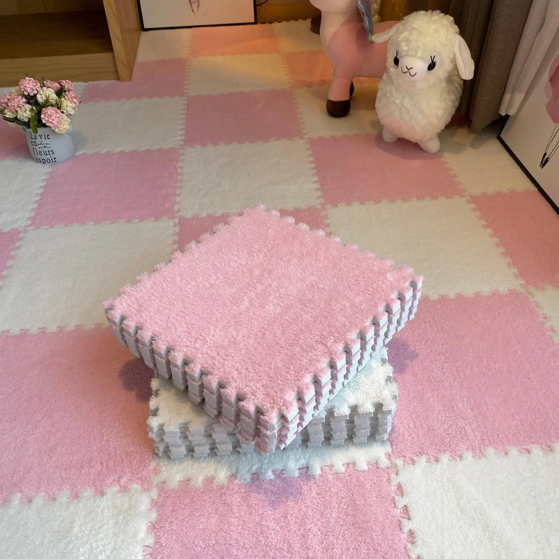 10/20PCS 30CM*30CM*1CM Anti-Shock Puzzle Mat Bedroom Plush Pad Plush Carpet Baby Padded Carpet