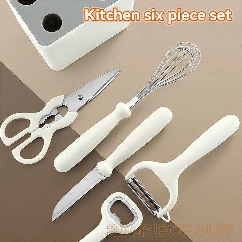 Stainless Steel Peeler Scissors Knife Egg Beater Bottle Opener Set Silicone Baking Set Oil Brush Spatula Scraper Kitchen Tools