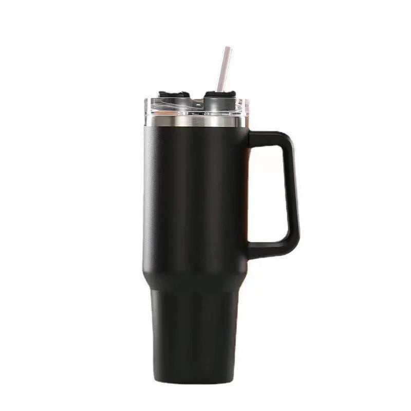 40Oz 304 Stainless Steel Insulated Water Bottle Thermal Coffee Car Cup Vacuum Flask with Handle Straw