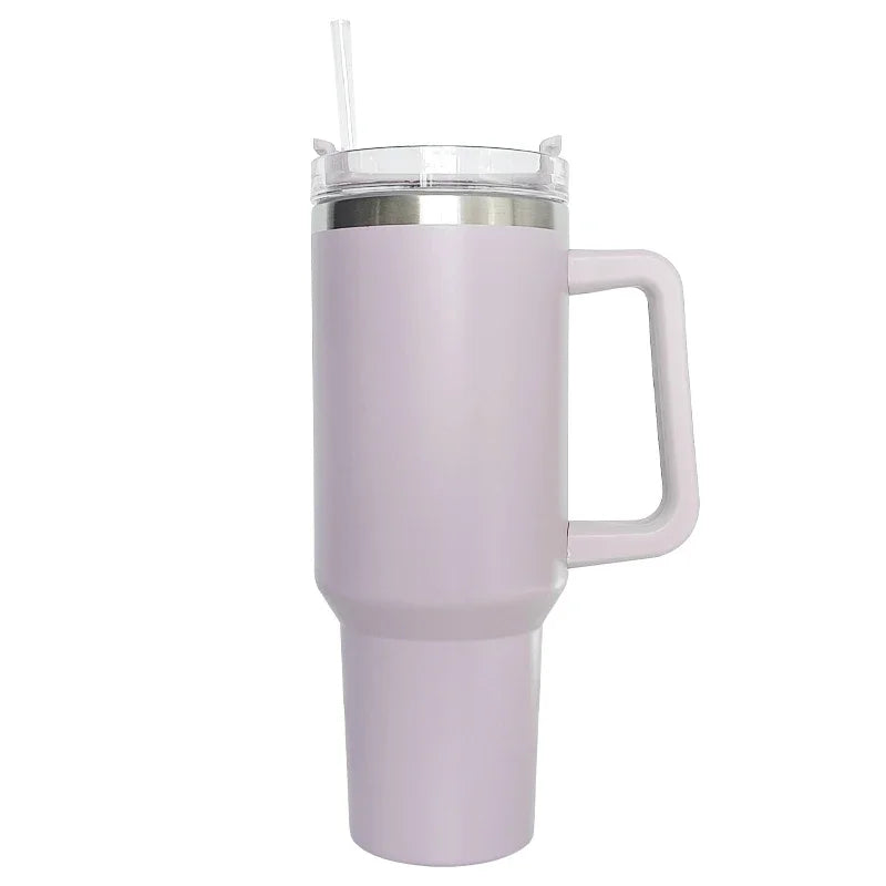 40Oz Mug Tumbler with Handle Insulated Tumbler with Lids Straw Stainless Steel Coffee Tumbler Termos Cup for Travel Thermal Mug