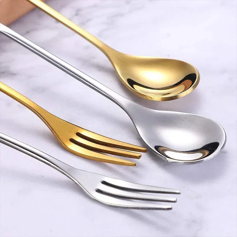 4/8Pcs Leaves Coffee Spoons Creative Stainless Steel Dessert Ice Cream Scoop Coffee Tea Stirring Spoon