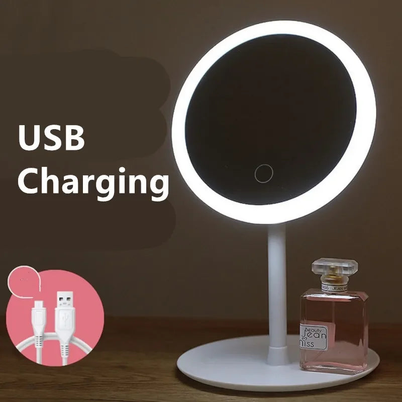 3 Modes Makeup Mirror with Light LED Daylight Vanity Mirror Storage Base Mirror with Light 