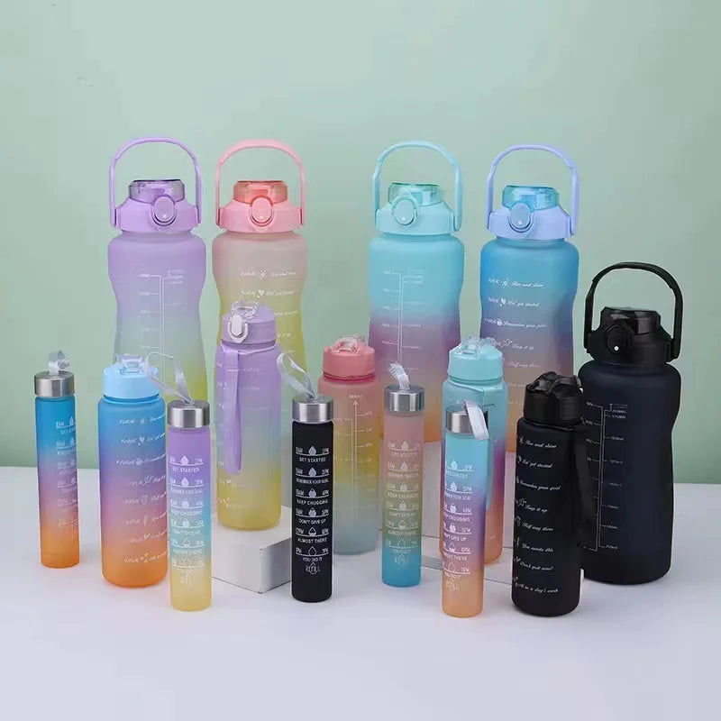 3Pcs Set Sports Water Bottle Portable Perfect for Office, School, Gym and Workout, Outdoor Large Capacity Water Bottle