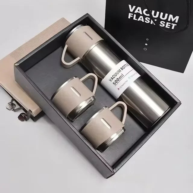 500ML 304 Stainless Steel Vacuum Insulated Bottle Gift Set Office Business Style Coffee Mug Thermos Bottle