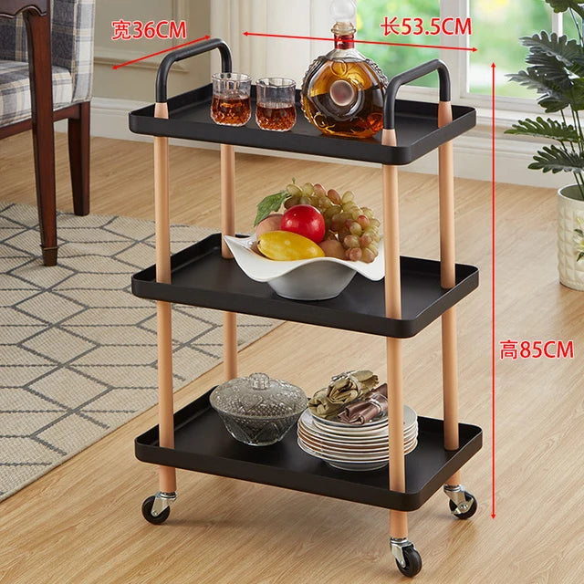 2/3 Layers Kitchen Square Cart Simple Multi-Function Simple Installation Trolley Living Room Home Storage Kitchen Accessories