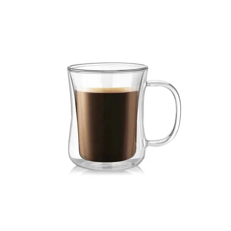 Heat-Resistant Double Wall Glass Cup Beer Coffee Cup Set Beer Tumbler Mug 