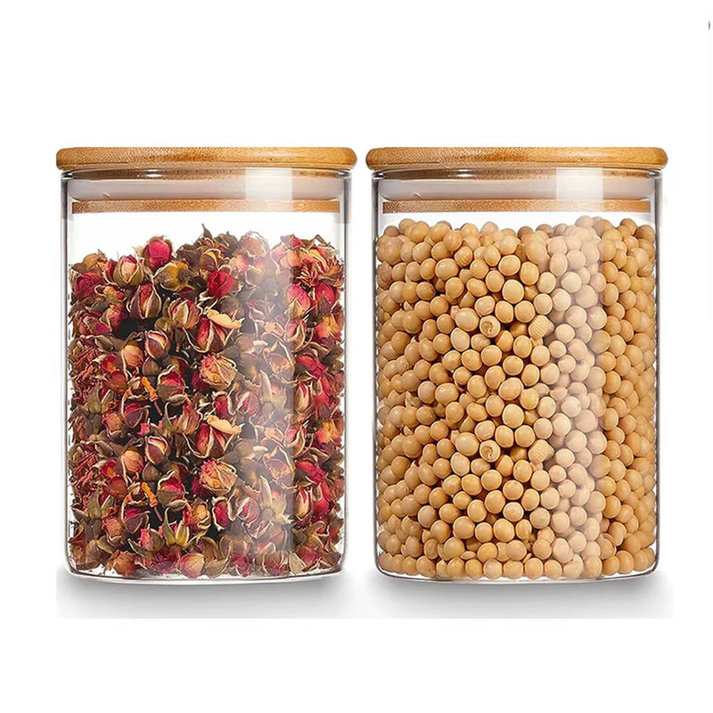 2Pcs 27OZ Glass Storage Jars with Lid Glass Food Storage Kitchen Coffee Bean Storage Canisters