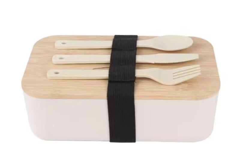 Portable Lunch Box Microwave Bamboo Wood Cover Lunch Insulation Box Office Worker Japanese Style Sushi Lunch Box