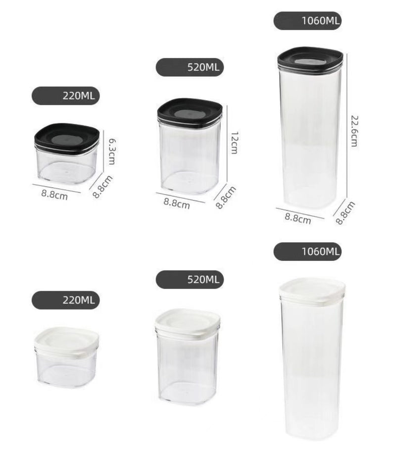 Airtight 9PCS Kitchen Pantry Fridge Food Storage Container Set with Labels