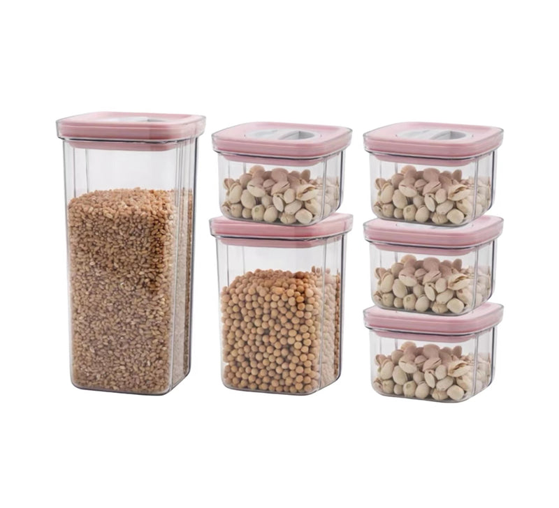 Airtight 6PCS Kitchen Pantry Fridge Easy Lock Food Storage Container Set